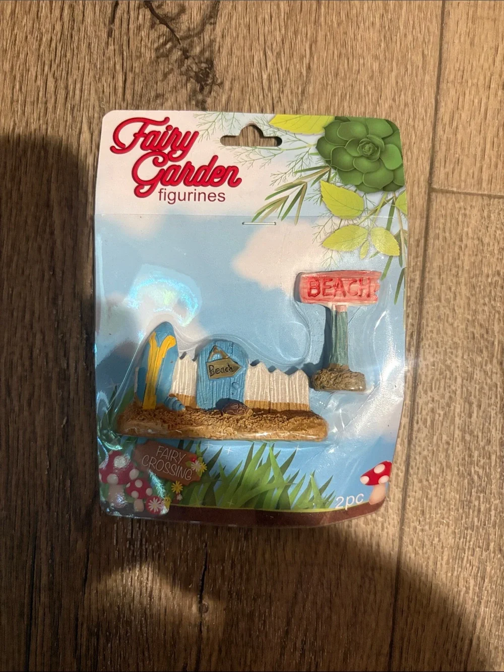 Fairy Garden Figurines Beach Set - Blue & White